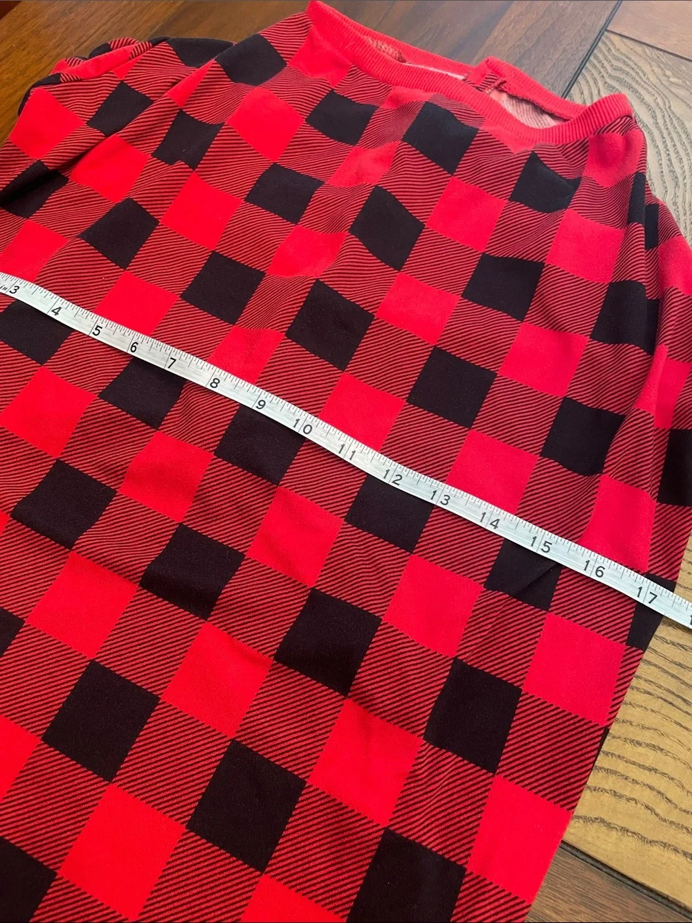 Red & Black Buffalo Plaid Dog Tee - Cozy Velcro closure C33